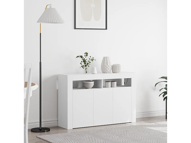 Buffet Blanc Blanc Bois d'ingénierie 116 x 30 x 75 cm Moderne