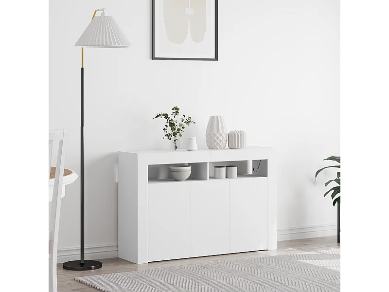 Buffet Blanc Blanc Bois d'ingénierie 116 x 30 x 75 cm Moderne