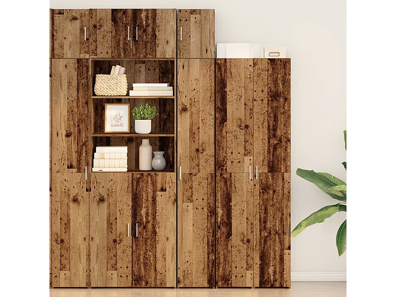 Mueble de almacenaje estrecho Madera vieja 30x42,5x225 cm Madera de ingeniería