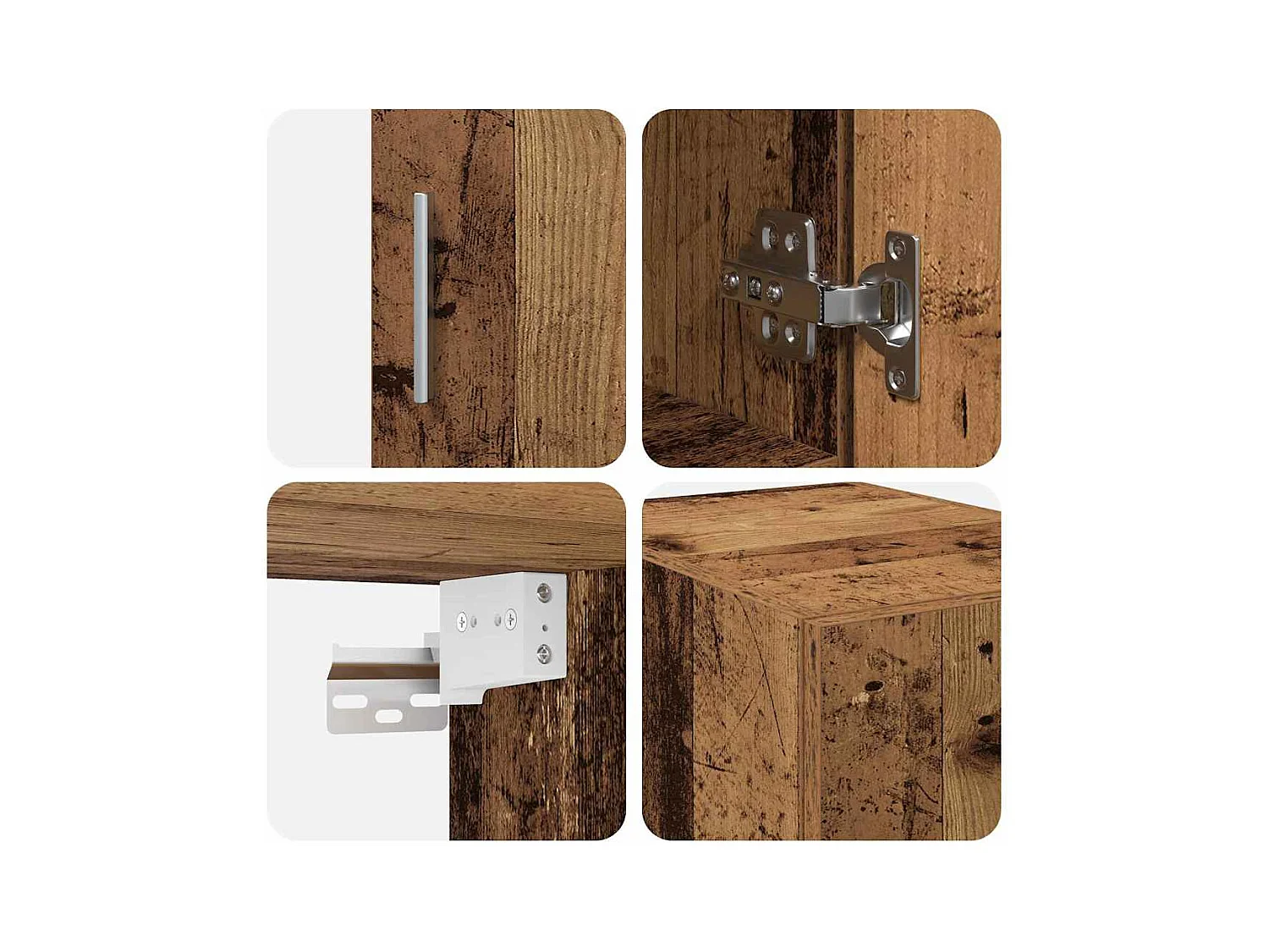 Meuble de rangement étroit Vieux bois 30x42.5x225 cm Bois ingé