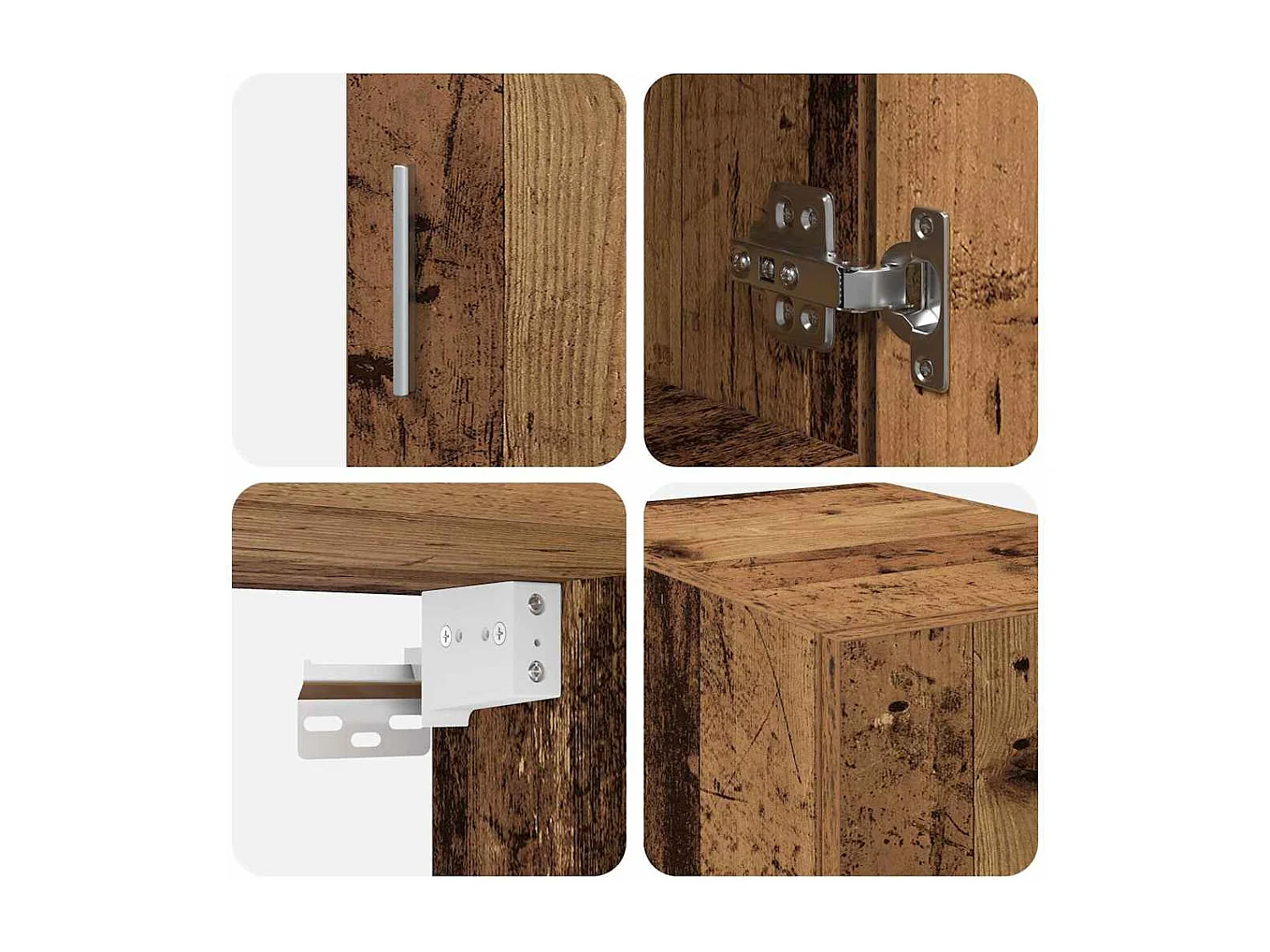 Meuble de rangement étroit Vieux bois 30x42.5x225 cm Bois ingé