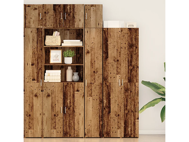 Meuble de rangement étroit Vieux bois 30x42.5x225 cm Bois ingé