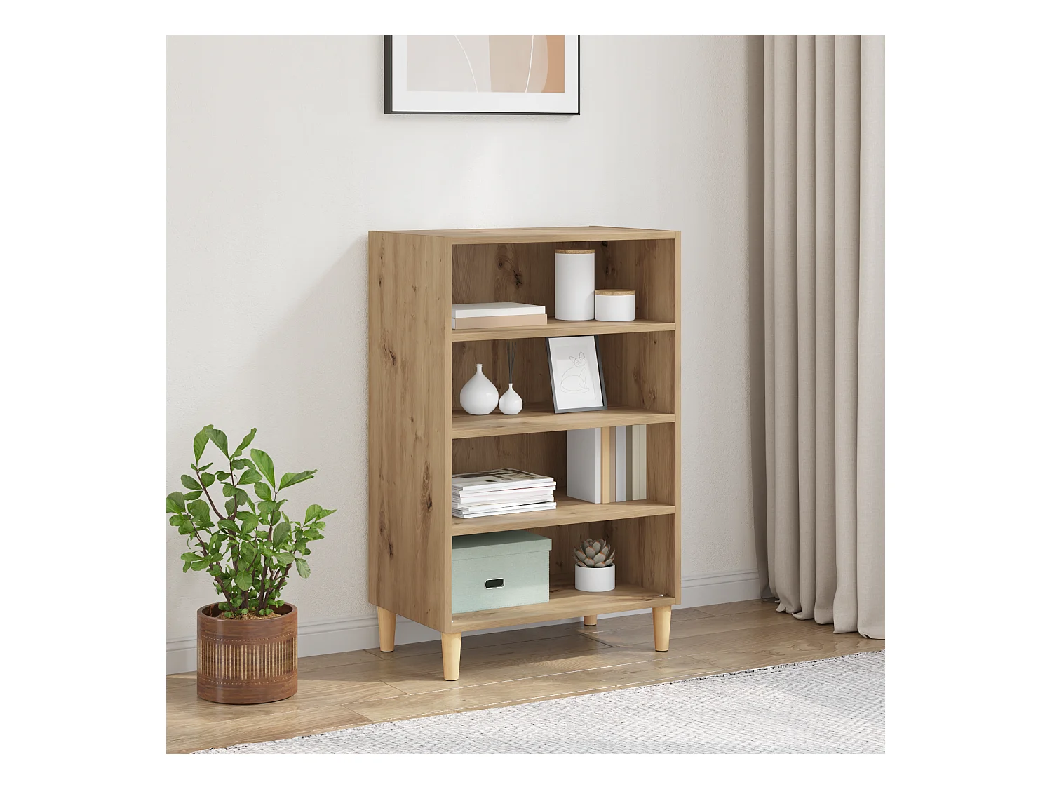 Handgemaakt eikenhouten dressoir 57 x 35 x 90 cm Technisch hout