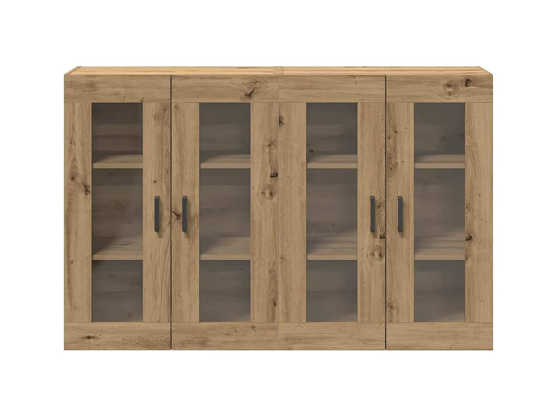 Placards muraux 2 pièces en chêne artisan 69,5 x 34 x 90 cm en bois technique.