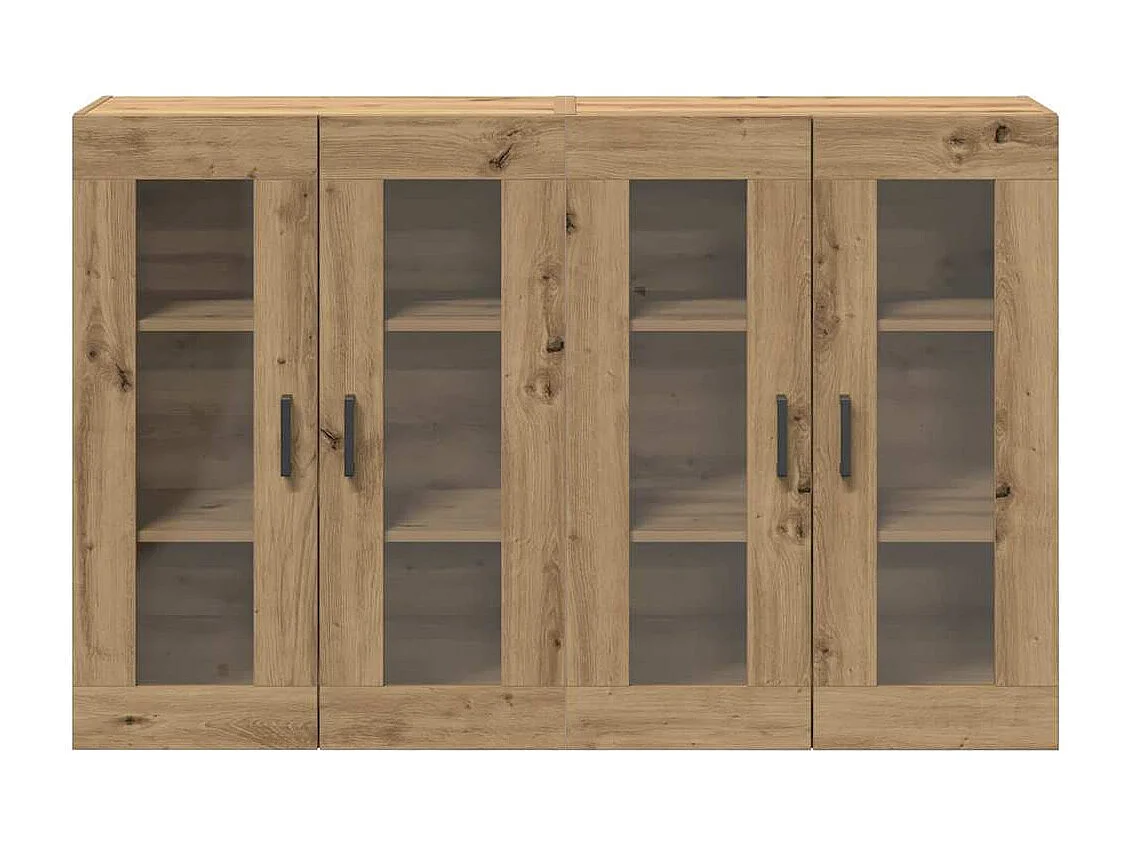 2-teilige Hängeschränke in Artisan-Eiche 69,5 x 34 x 90 cm in technischer Holzoptik.