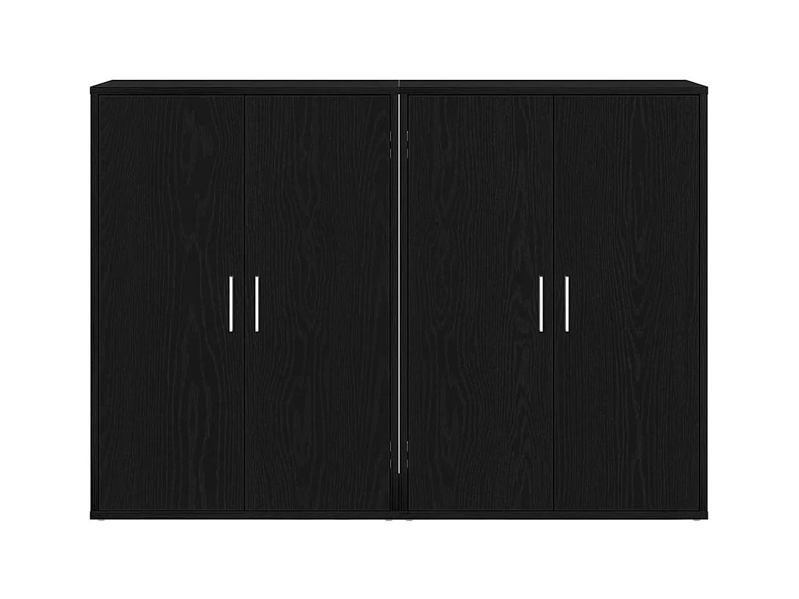 Credenze a 2 elementi in rovere nero, 60 x 31 x 84 cm in legno tecnico.