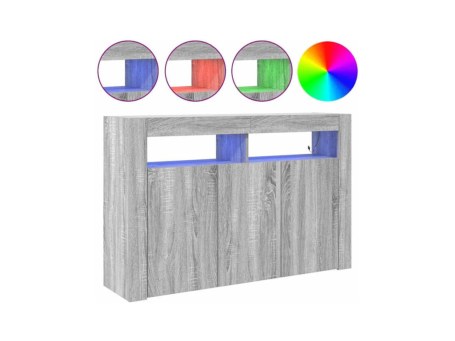 Credenza Sonoma Gray in legno ingegnerizzato 116 x 30 x 75 cm