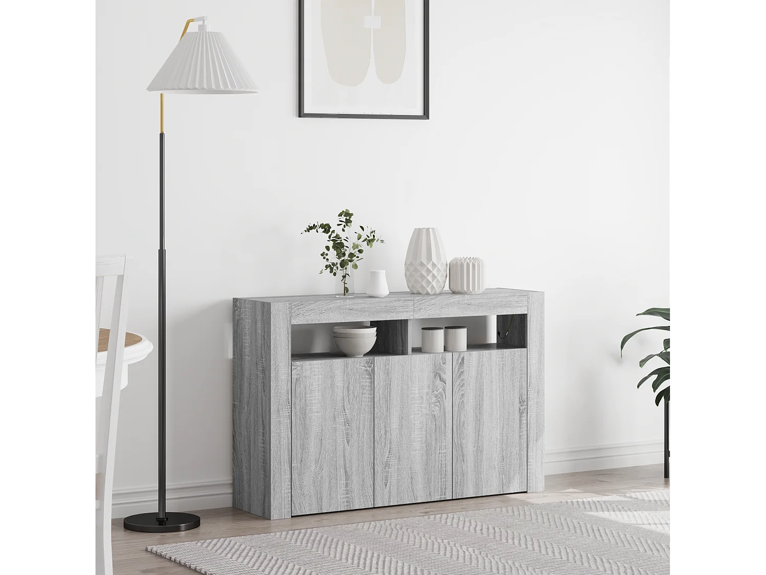Sideboard Sonoma Grau Holzwerkstoff 116 x 30 x 75 cm Sideboard