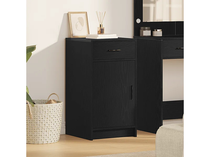 Buffet Noir Chêne 40x41x75 cm Bois d'ingénierie