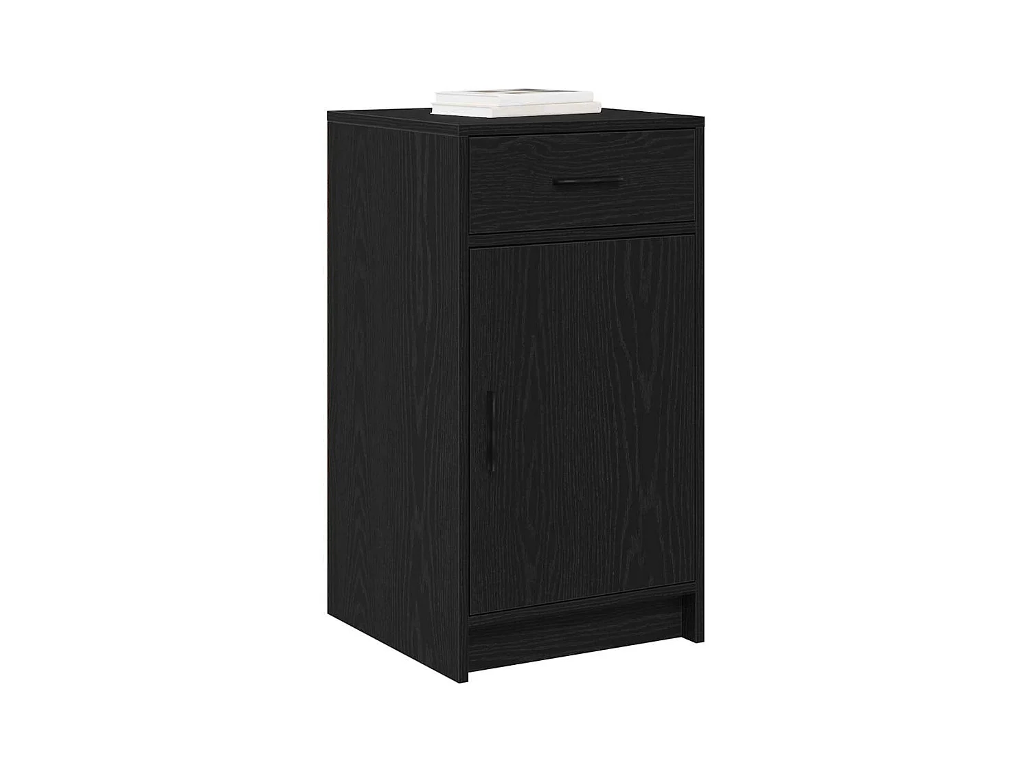 Buffet Noir Chêne 40x41x75 cm Bois d'ingénierie