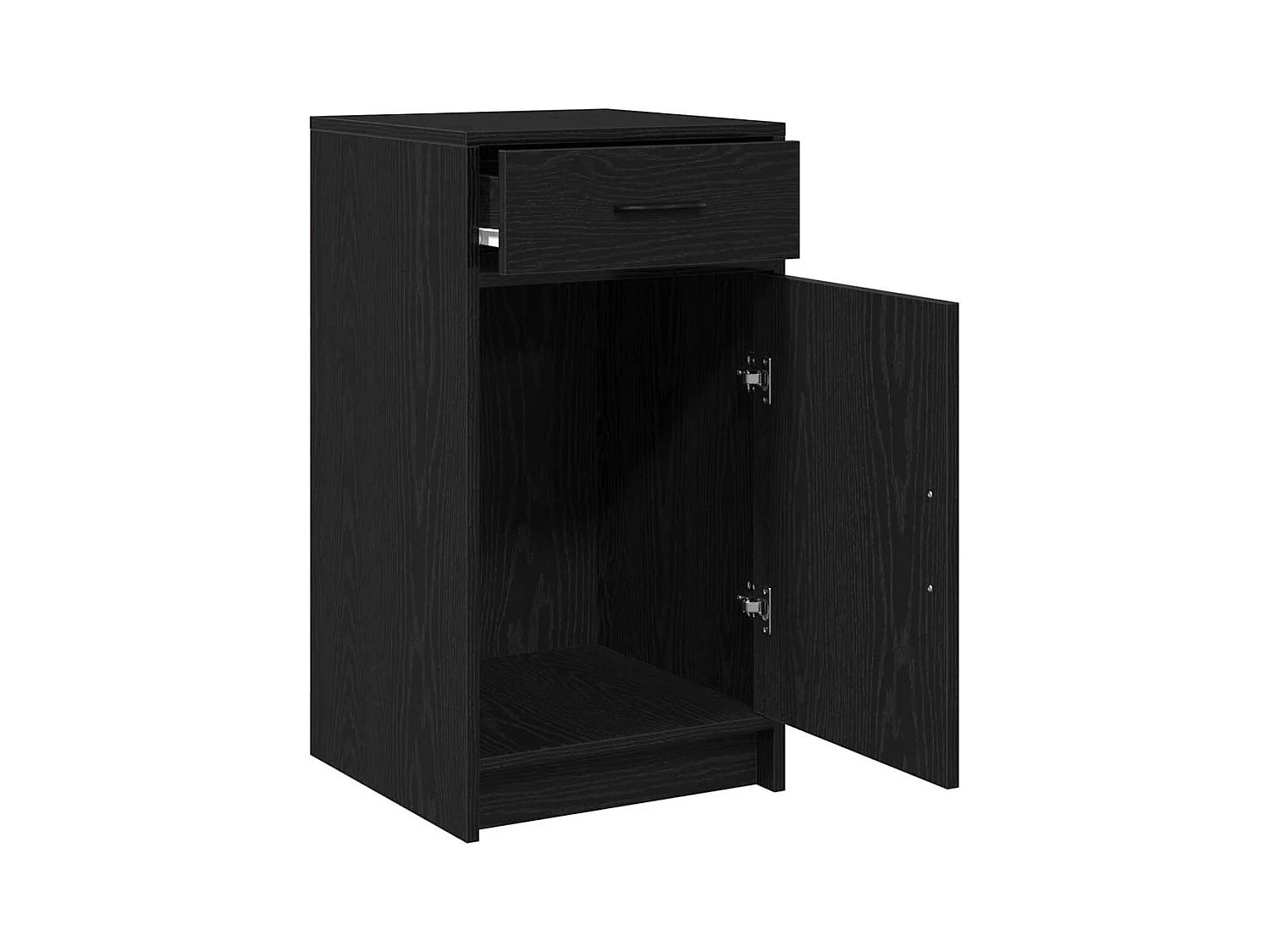 Buffet Noir Chêne 40x41x75 cm Bois d'ingénierie