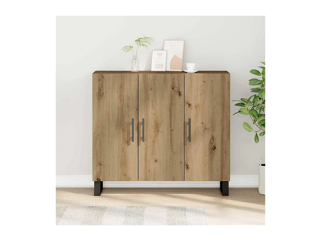Buffet avec 3 Portes Chêne Artisan 90x34x80 cm Bois d'ingénierie