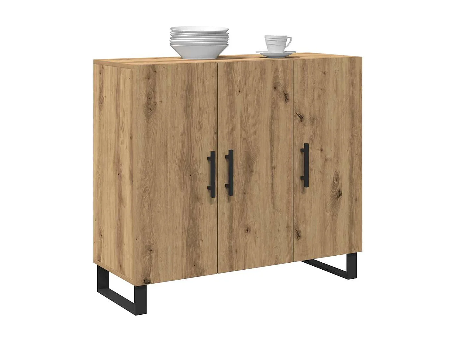 Buffet avec 3 Portes Chêne Artisan 90x34x80 cm Bois d'ingénierie