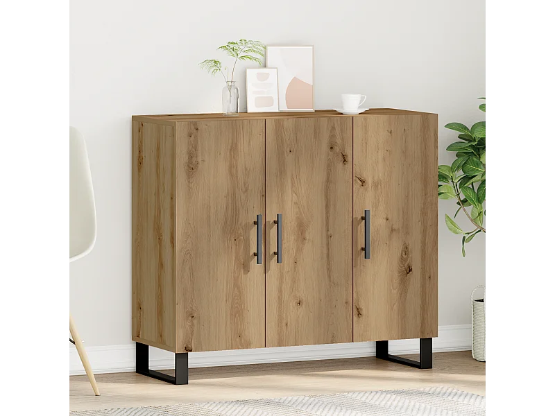 Dressoir met 3 deuren Artisan Oak 90x34x80 cm Engineered Wood