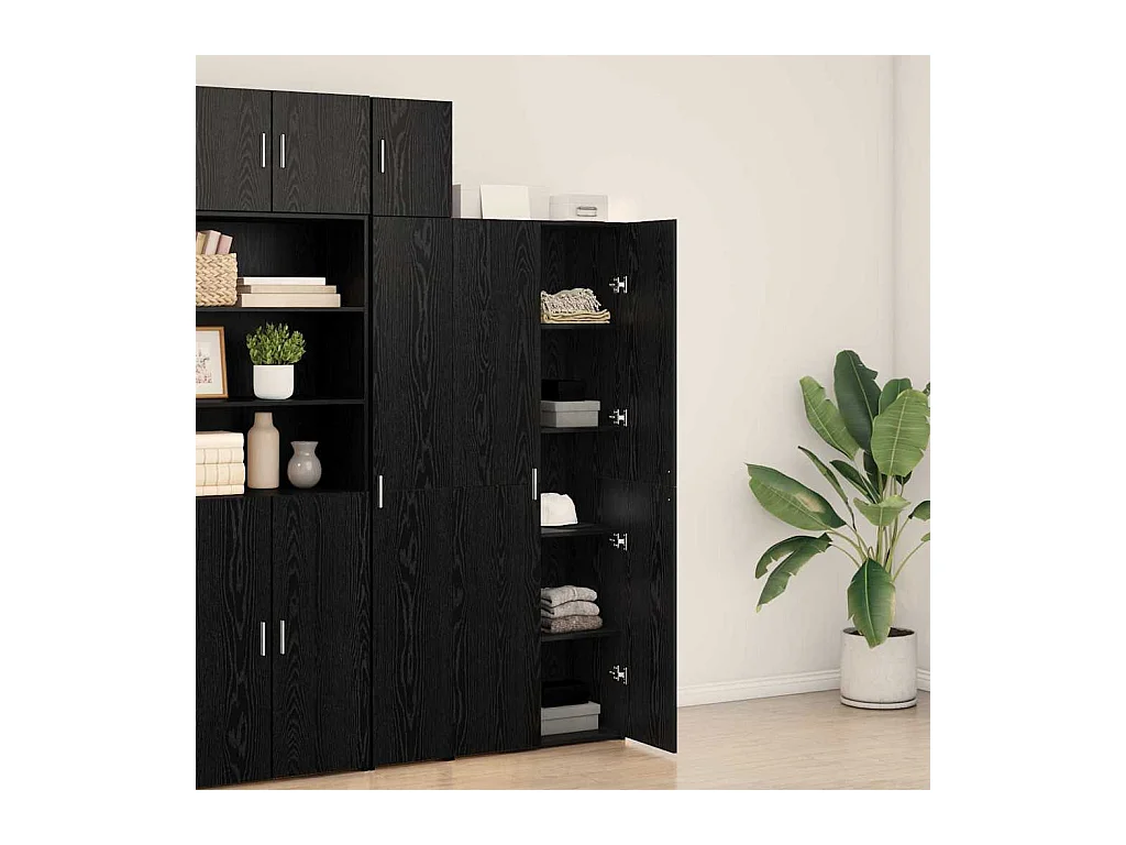 Highboard Chêne Noir 70x42.5x185 cm Bois d'ingénierie