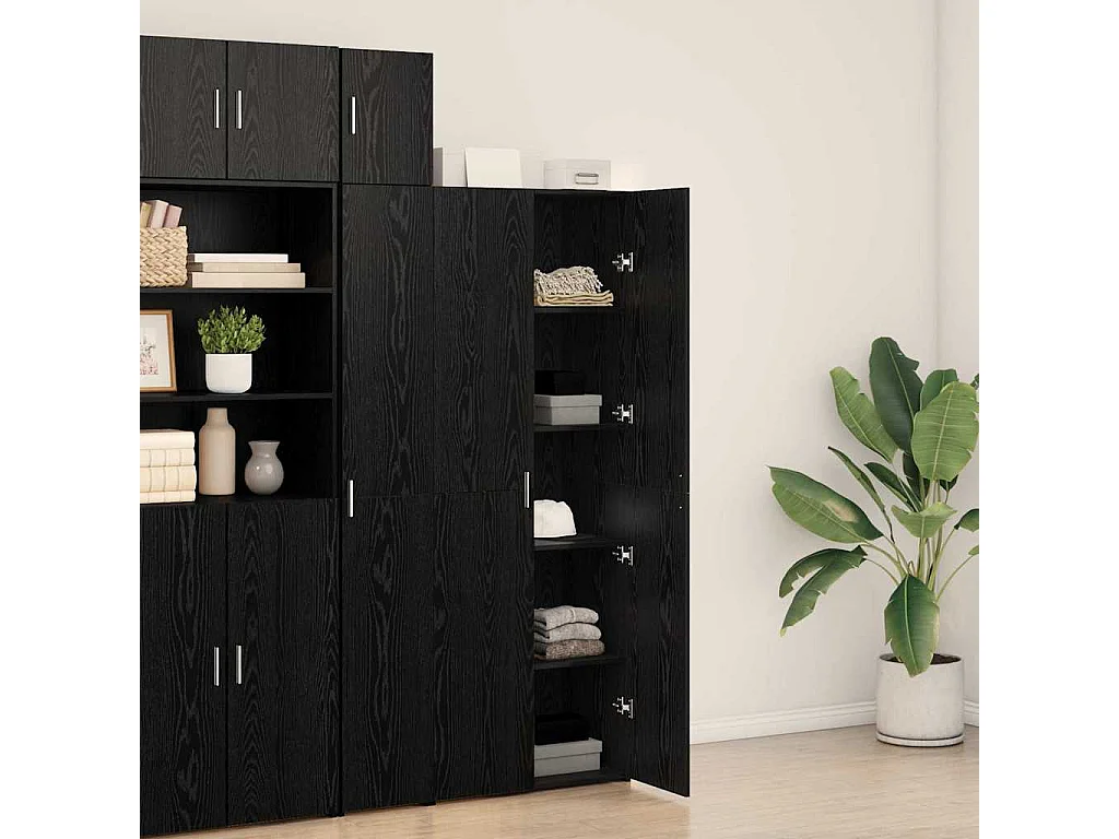 Highboard Chêne Noir 70x42.5x185 cm Bois d'ingénierie