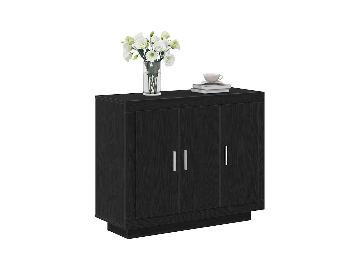 Buffet Chêne Noir 92x35x75 cm Bois Stratifié