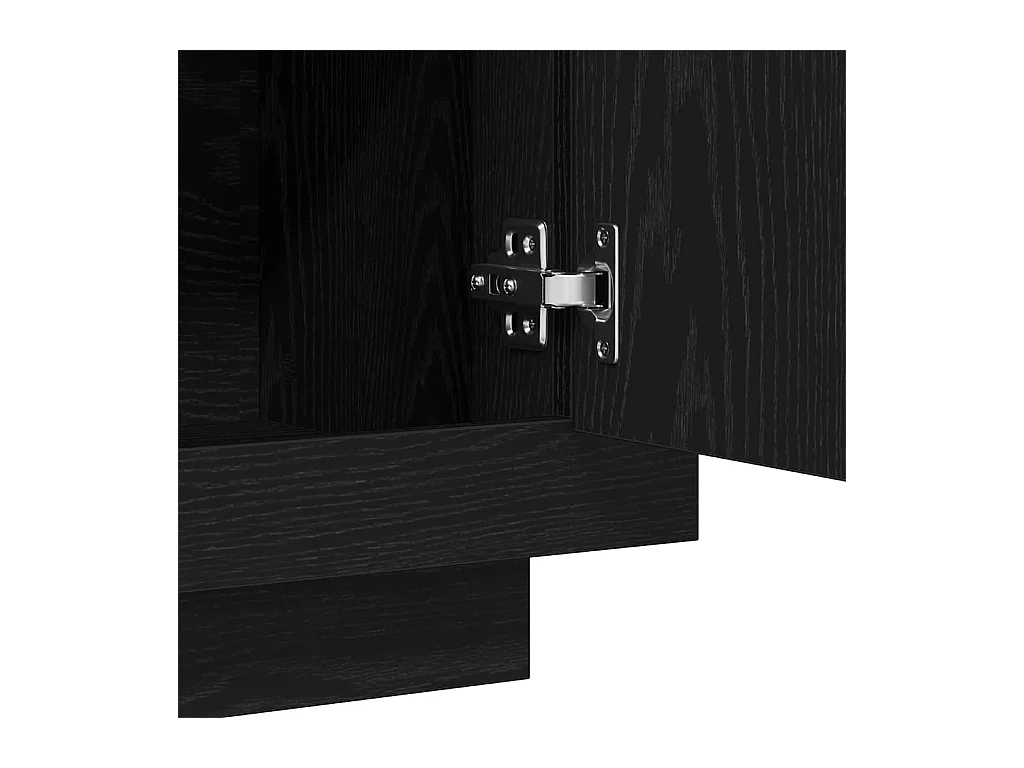 Buffet Chêne Noir 92x35x75 cm Bois Stratifié