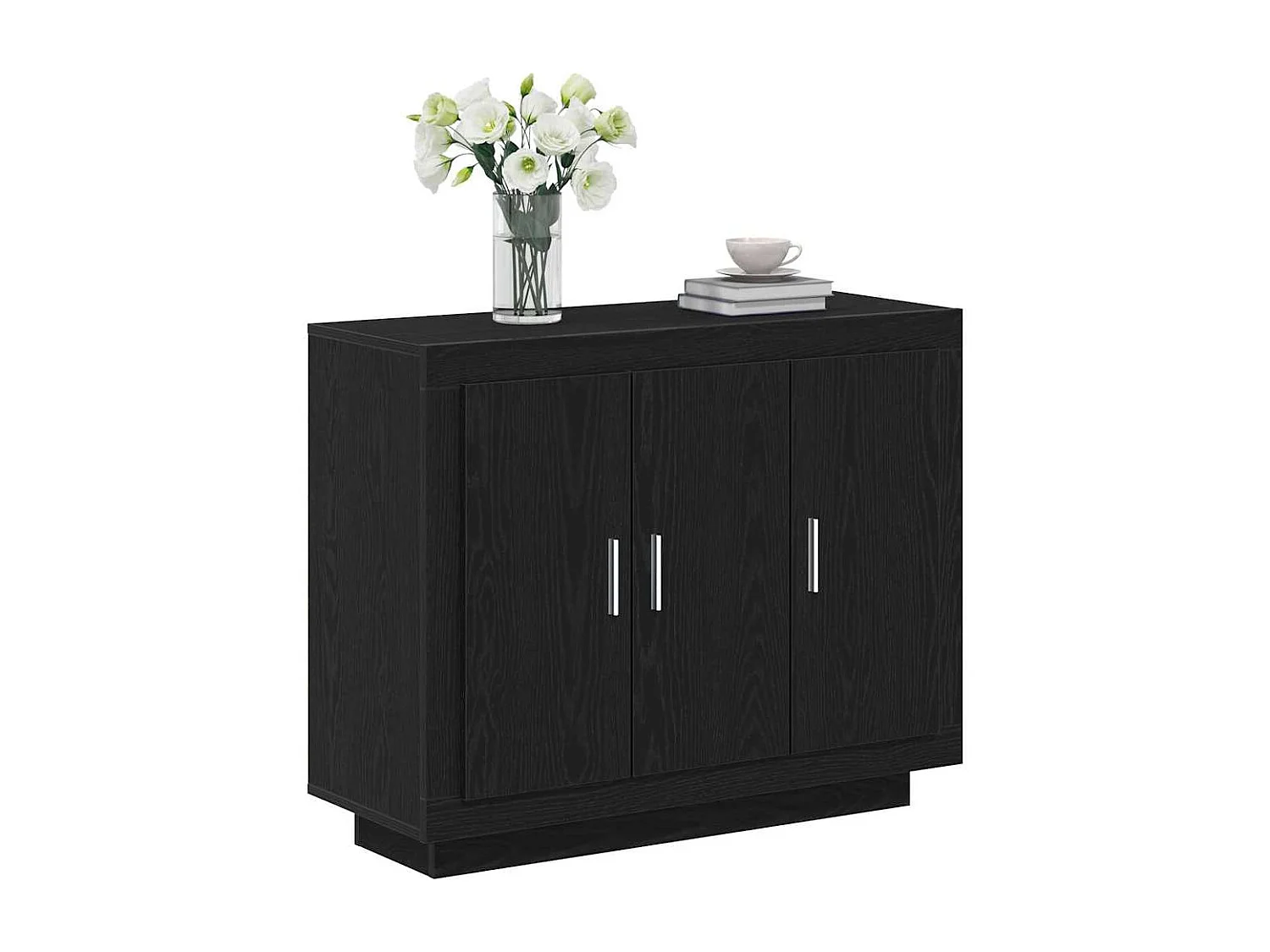 Buffet Chêne Noir 92x35x75 cm Bois Stratifié