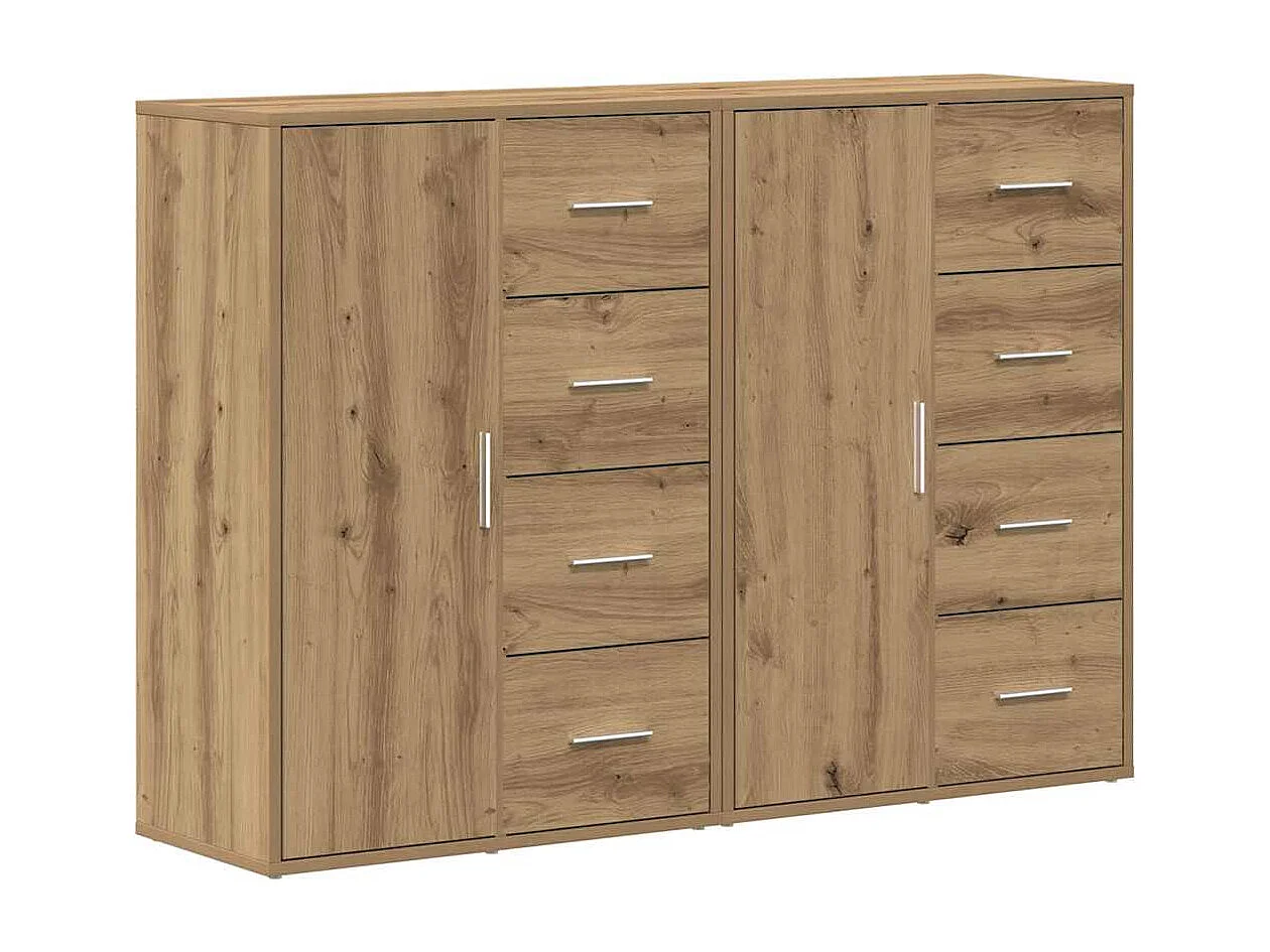 Dressoirs 2 stuks Eiken Artisan 60x31x84 cm Technisch hout