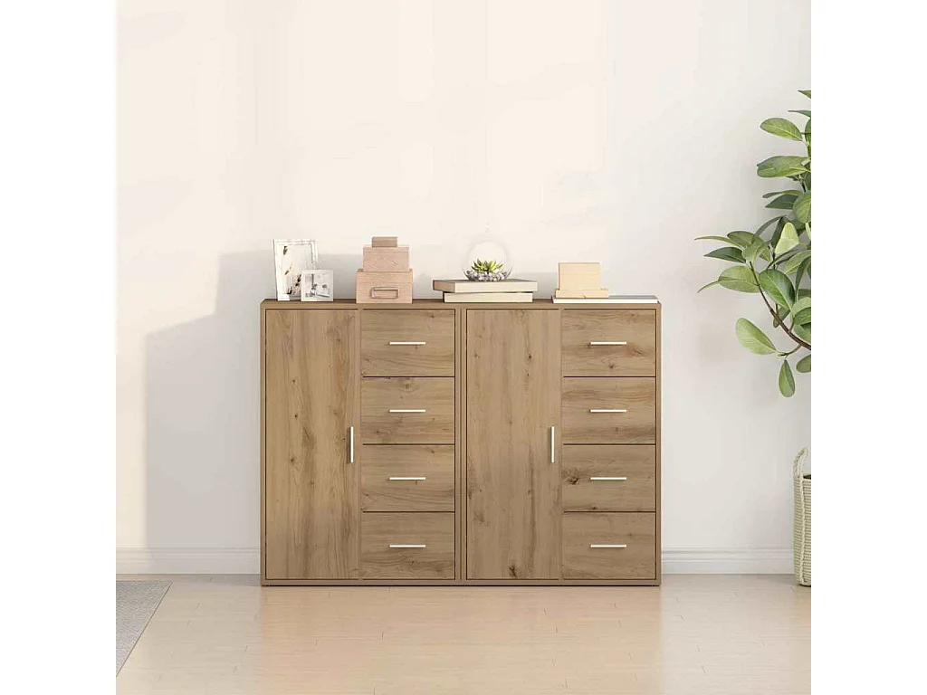 Dressoirs 2 stuks Eiken Artisan 60x31x84 cm Technisch hout