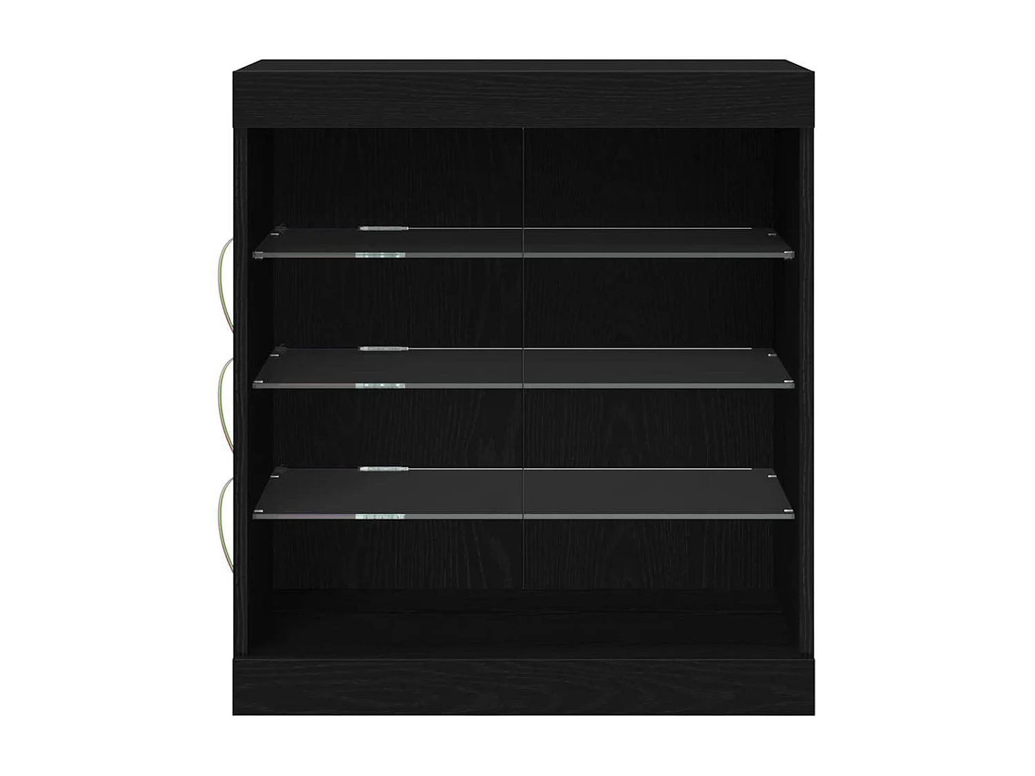 Buffet avec lumières LED Chêne noir 60,5x37x67 cm