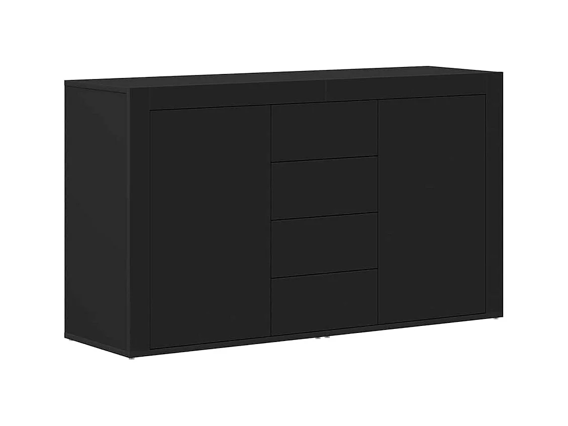 Buffet Noir Bois d'ingénierie 120 x 36 x 69 cm Rangement Buffet