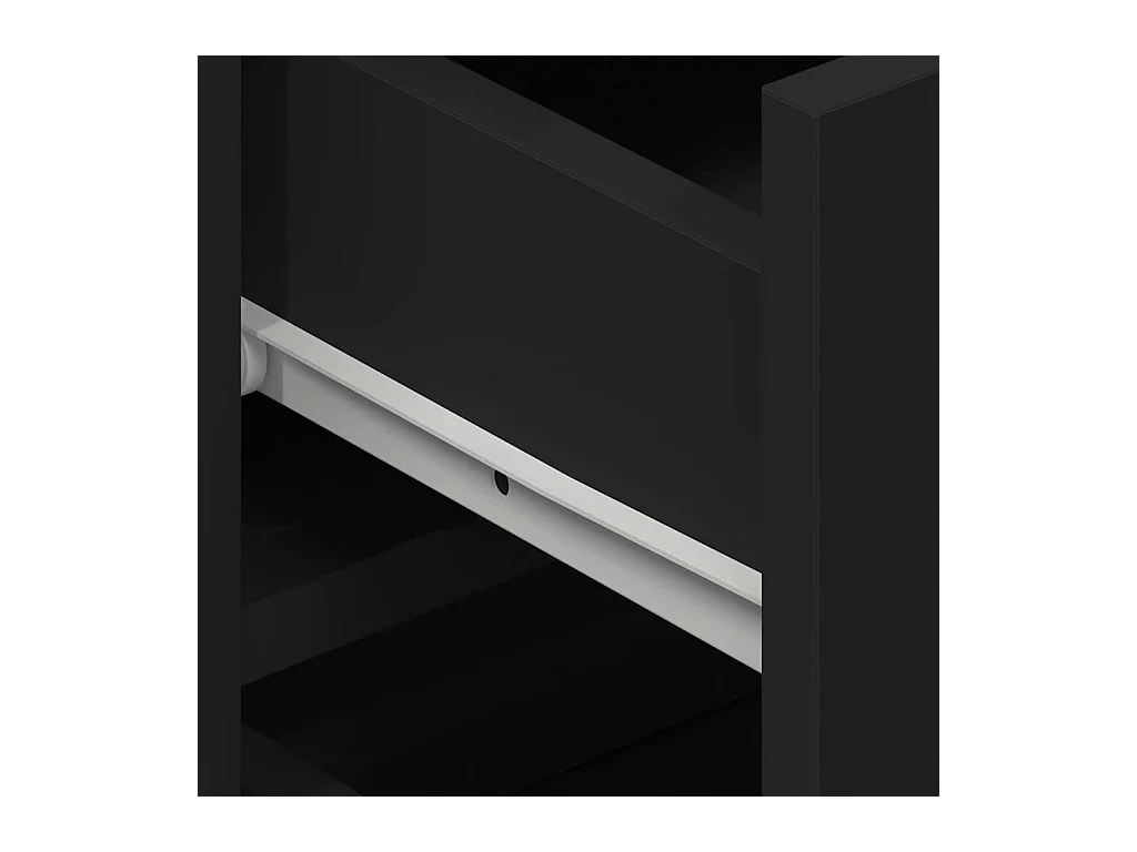 Buffet Noir Bois d'ingénierie 120 x 36 x 69 cm Rangement Buffet