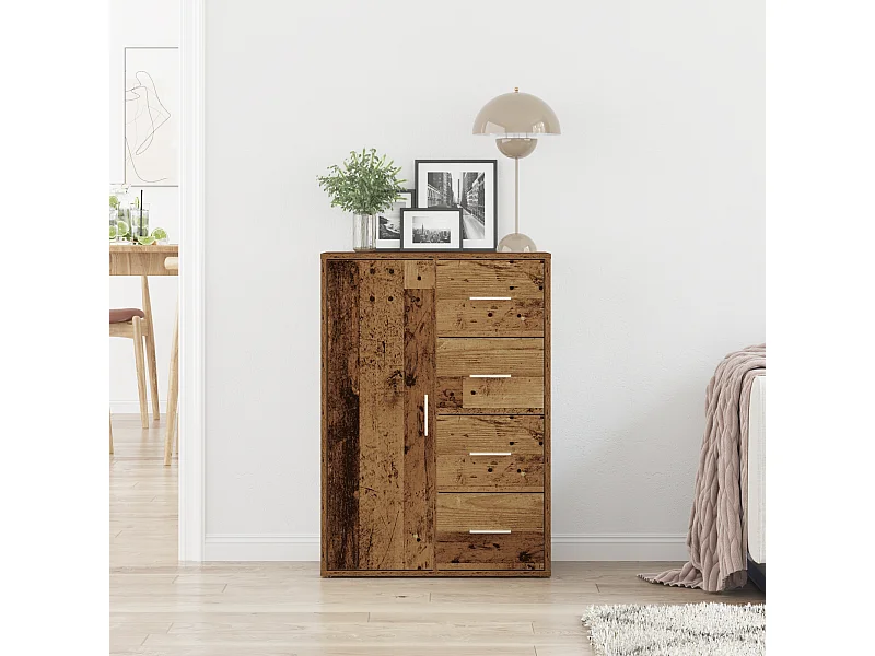 Antiek houten dressoir 60x31x84 cm in spaanplaat