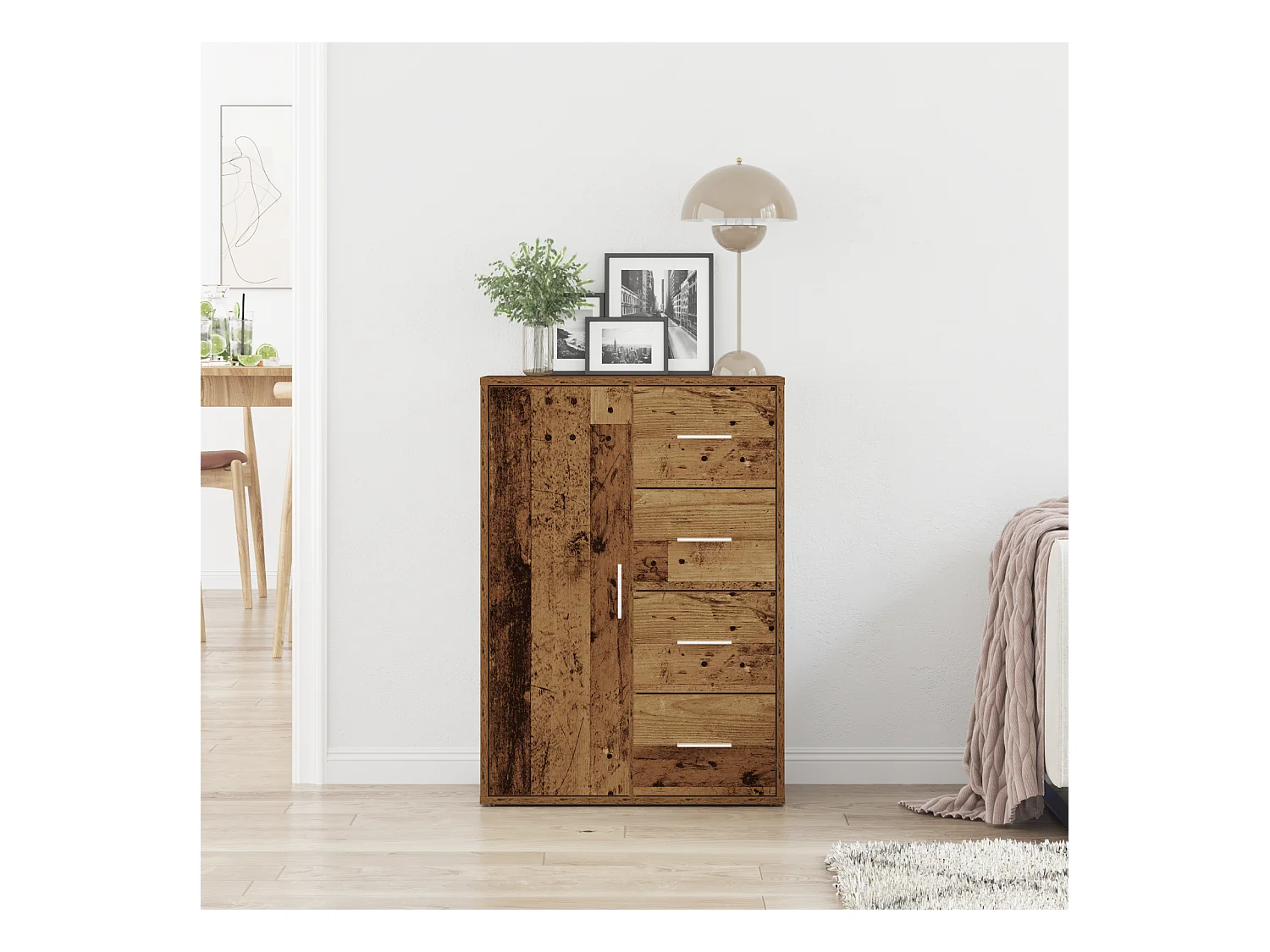 Credenza antica in legno 60x31x84 cm in truciolare