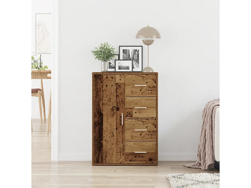 Antiek houten dressoir 60x31x84 cm in spaanplaat