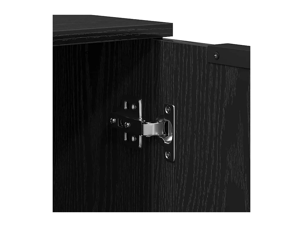 Buffets 3 pièces en bois d'ingénierie chêne noir de