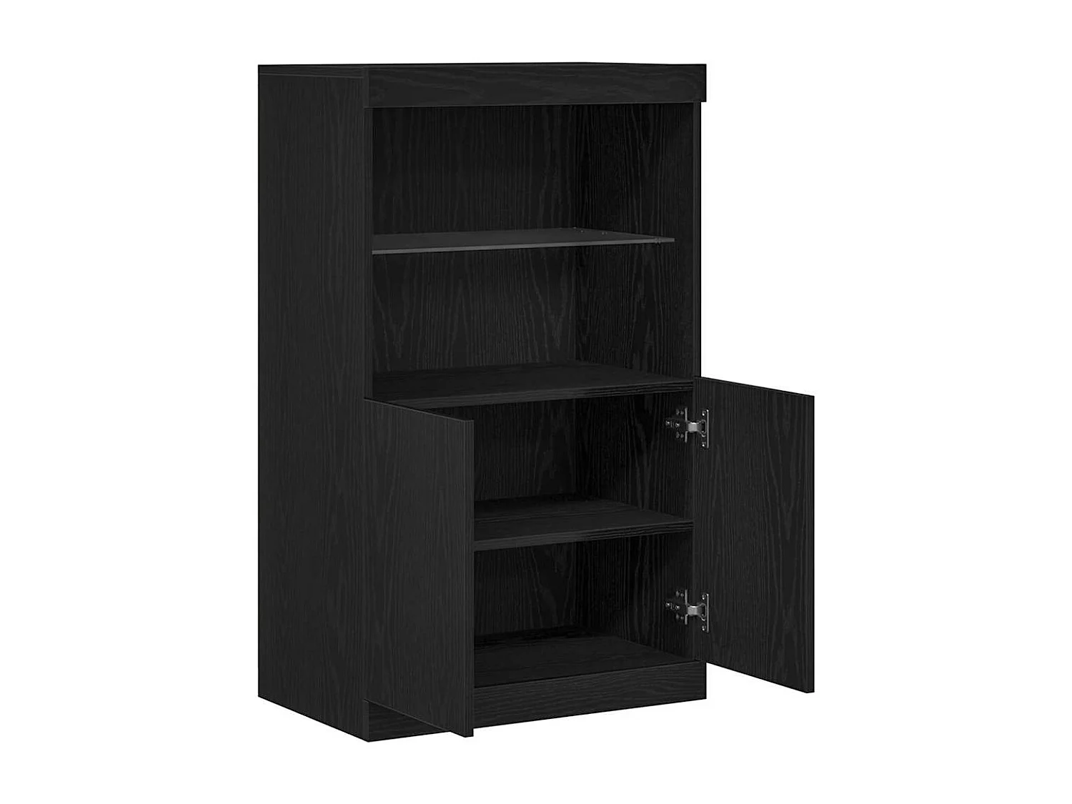 Buffet avec lumières LED Chêne Noir 60x37x100 cm