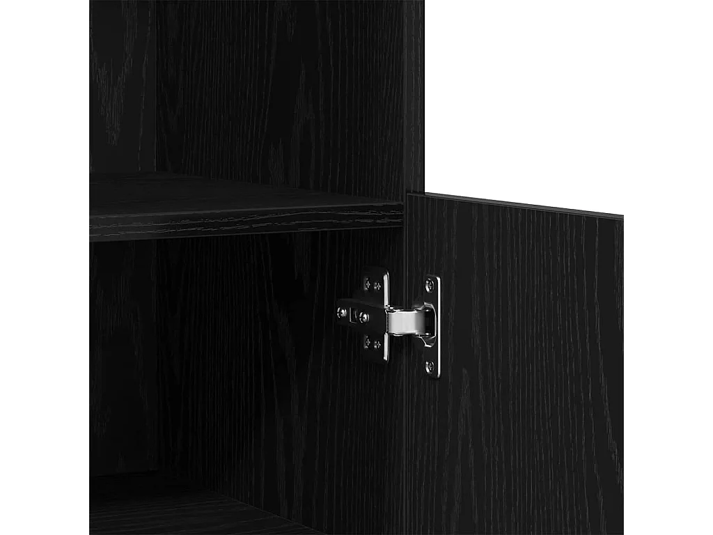 Buffet avec lumières LED Chêne Noir 60x37x100 cm