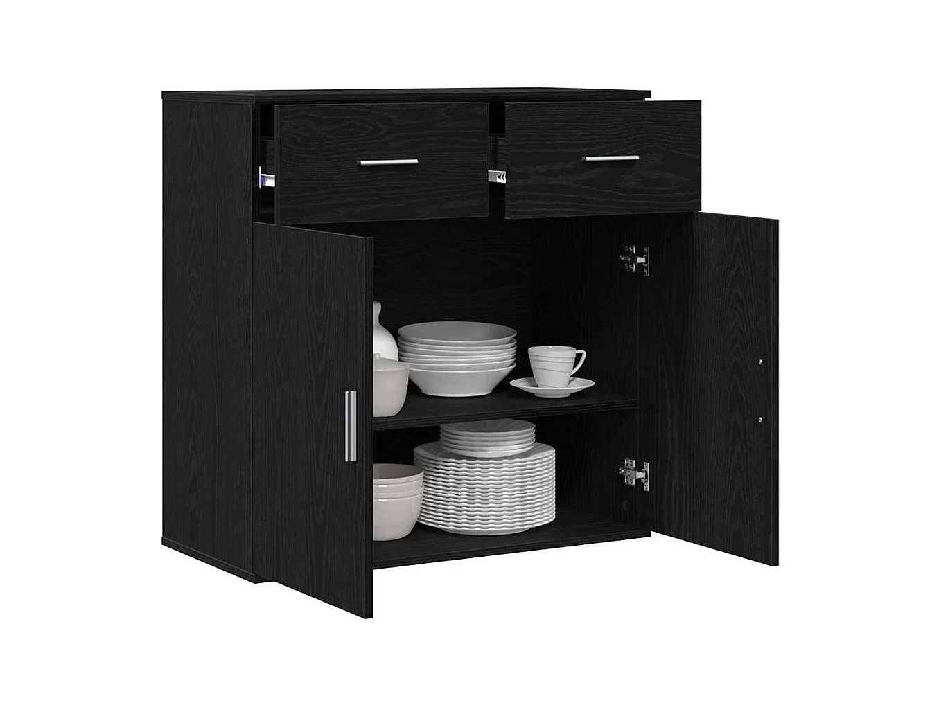 Buffet avec tiroir Chêne noir 79 x 38 x 80 cm Bois d'ingénierie