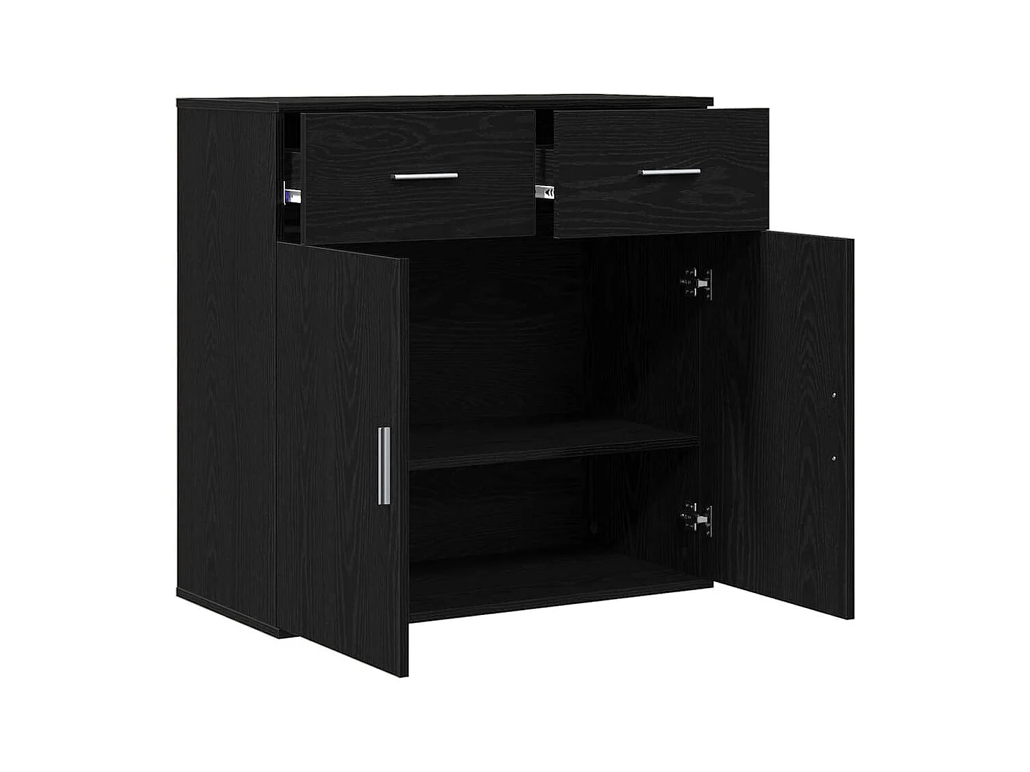 Buffet avec tiroir Chêne noir 79 x 38 x 80 cm Bois d'ingénierie