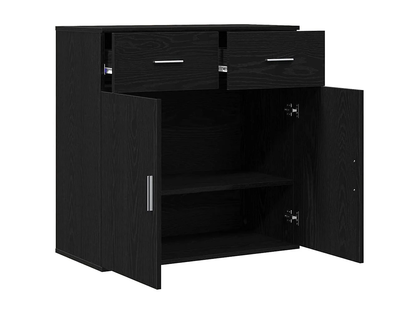 Buffet avec tiroir Chêne noir 79 x 38 x 80 cm Bois d'ingénierie