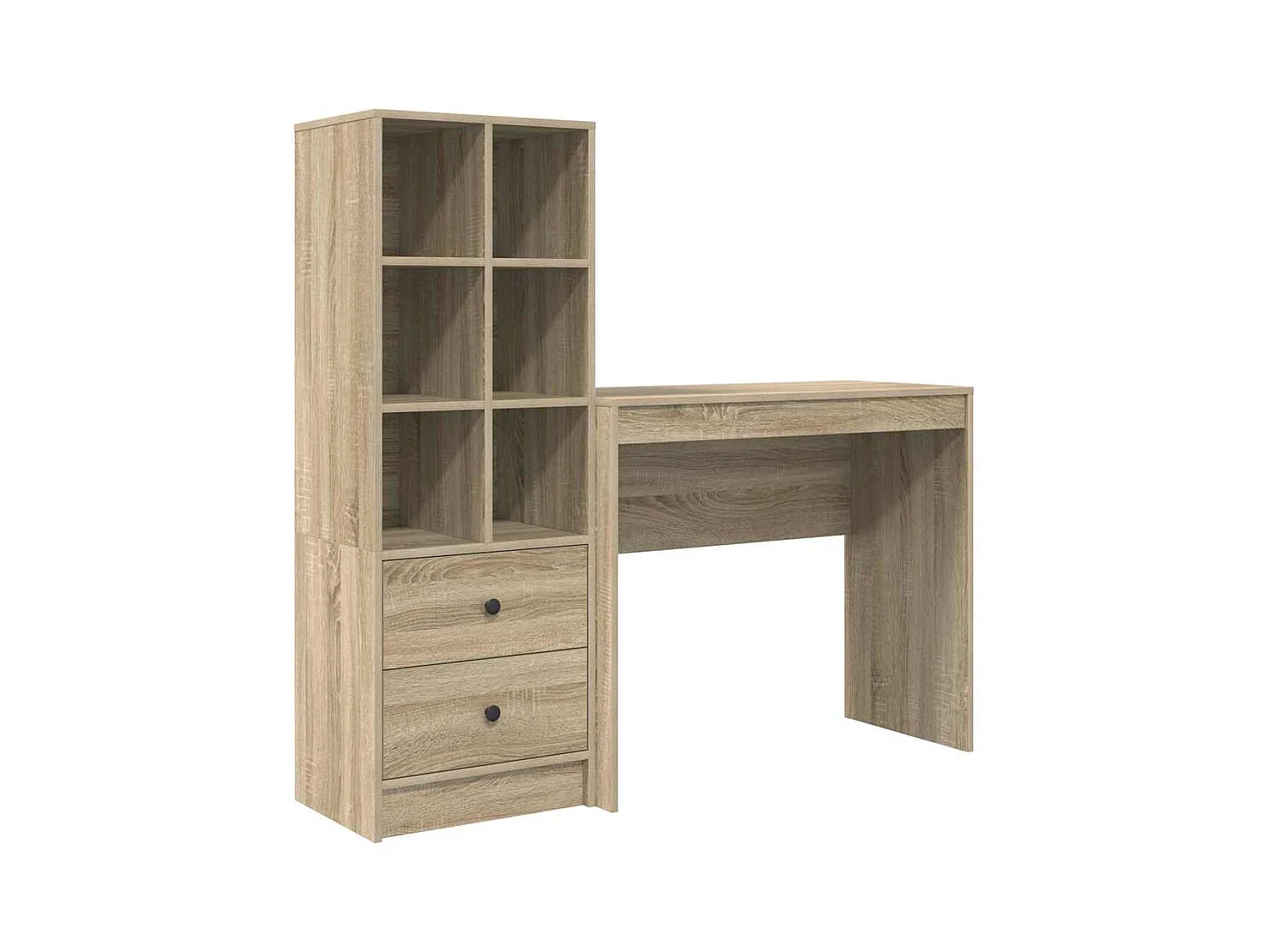 Bureau avec rangement en chêne Sonoma en bois d'ingénierie