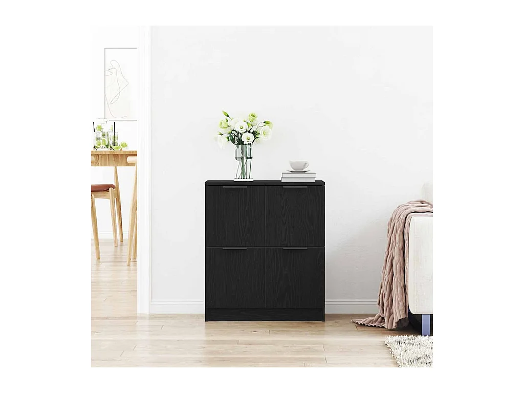 Buffet en chêne noir - 60 x 30 x 70 cm - Fabriqué en bois d'ingénierie