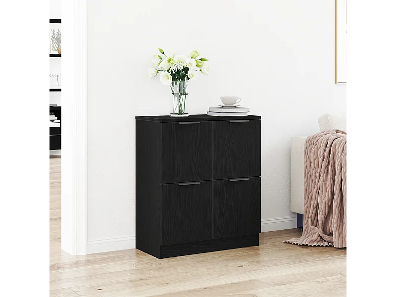 Buffet en chêne noir - 60 x 30 x 70 cm - Fabriqué en bois d'ingénierie