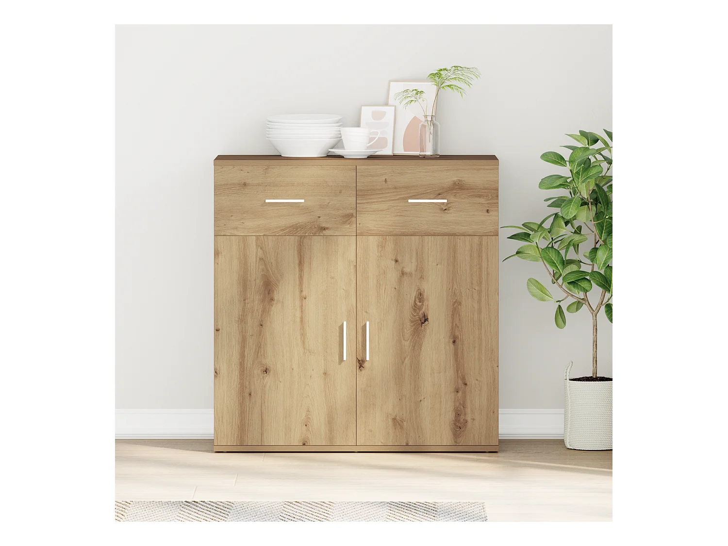 Handgemaakt eikenhouten dressoir 79 x 38 x 80 cm Technisch hout