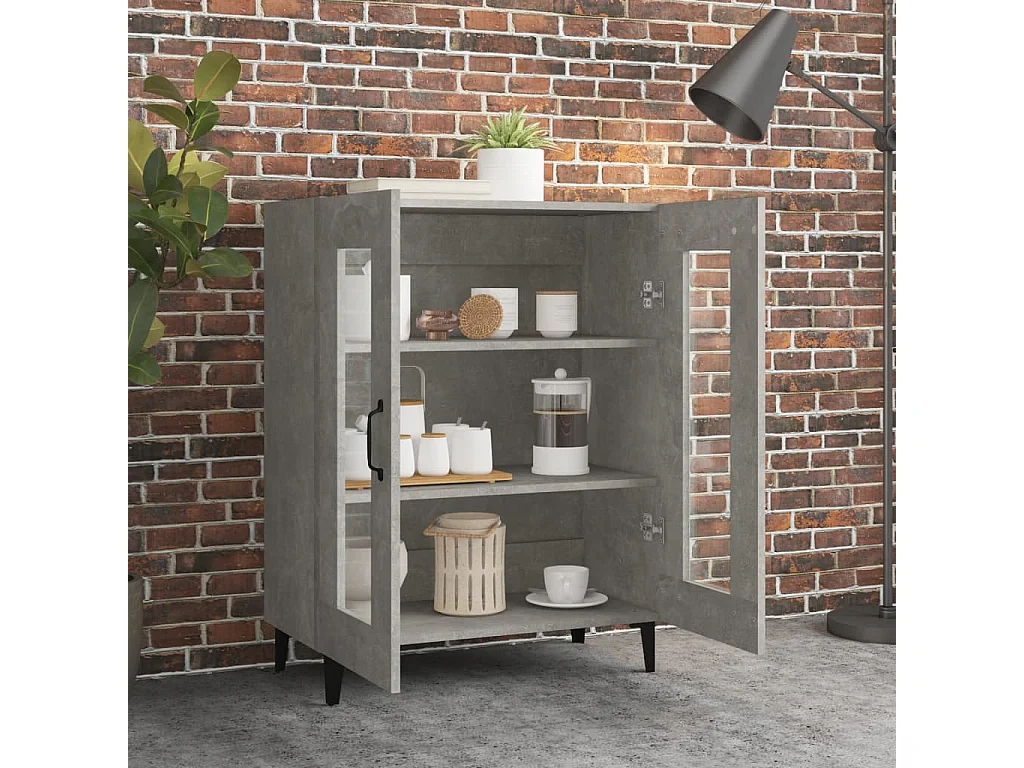 Buffet gris béton 69,5x34x90 cm bois d'ingénierie