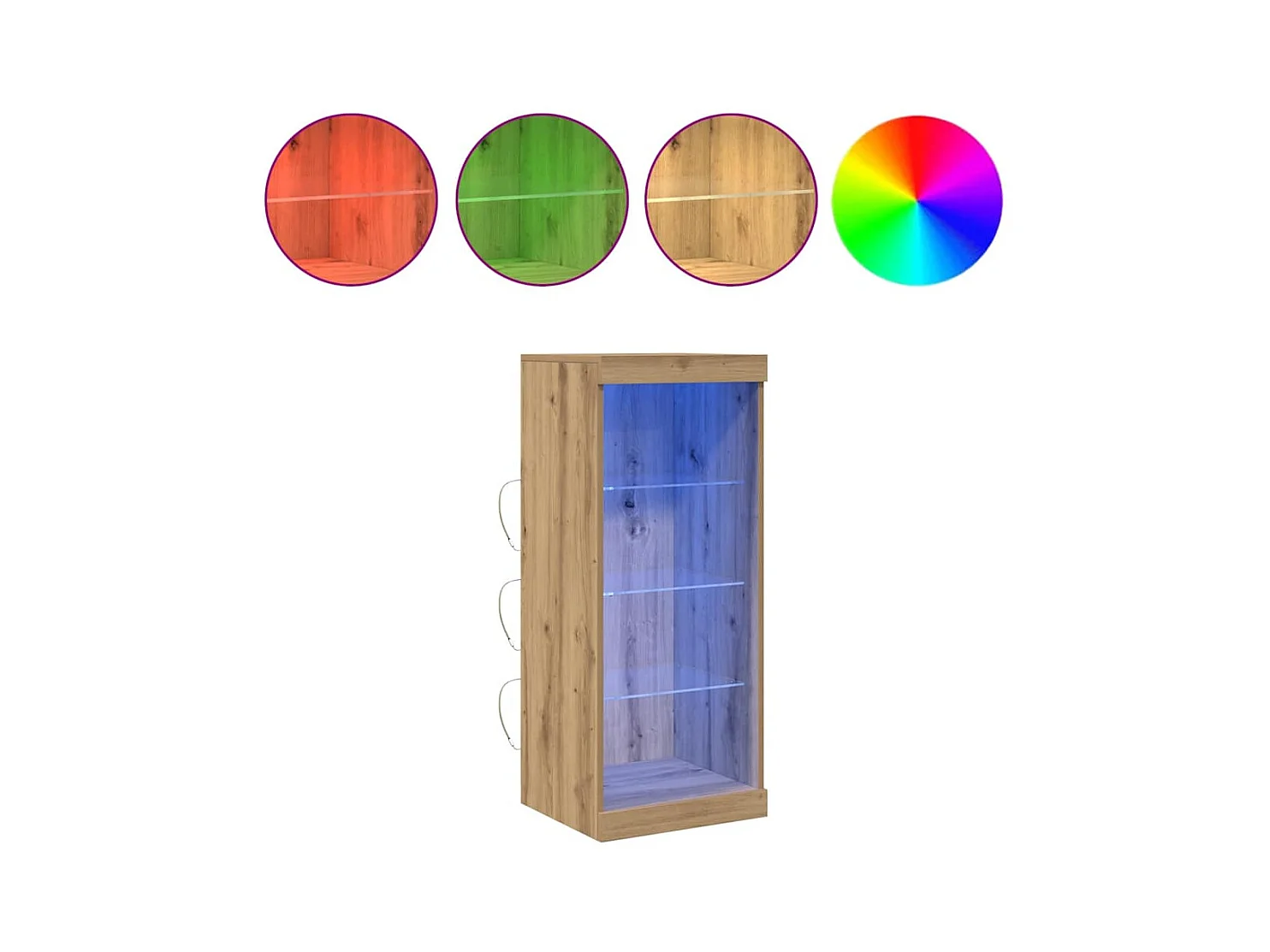 Buffet avec lumières LED chêne artisan 41x37x100 cm