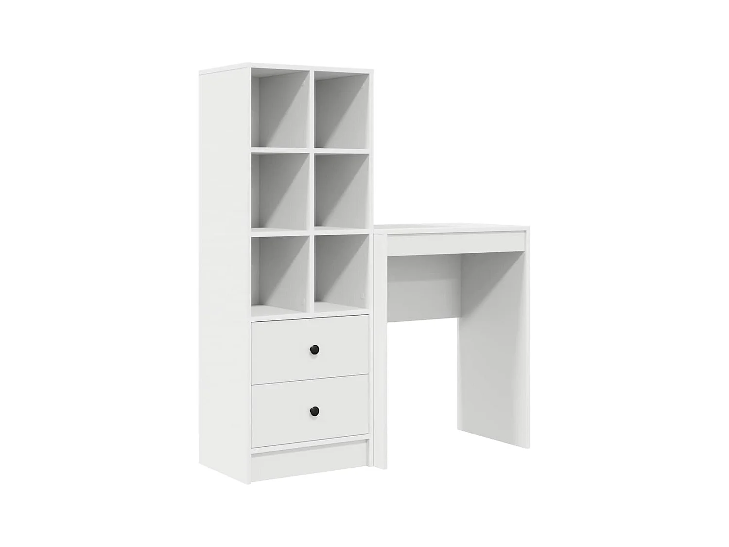 Bureau en bois reconstitué blanc avec rangement