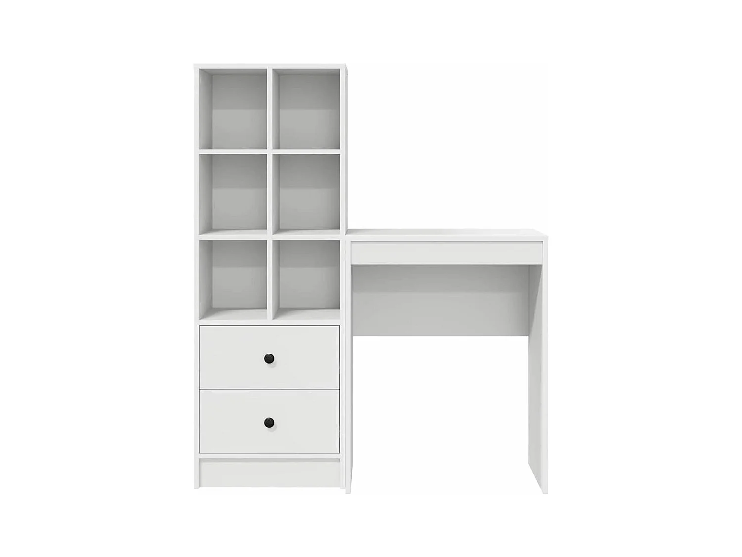 Bureau en bois reconstitué blanc avec rangement