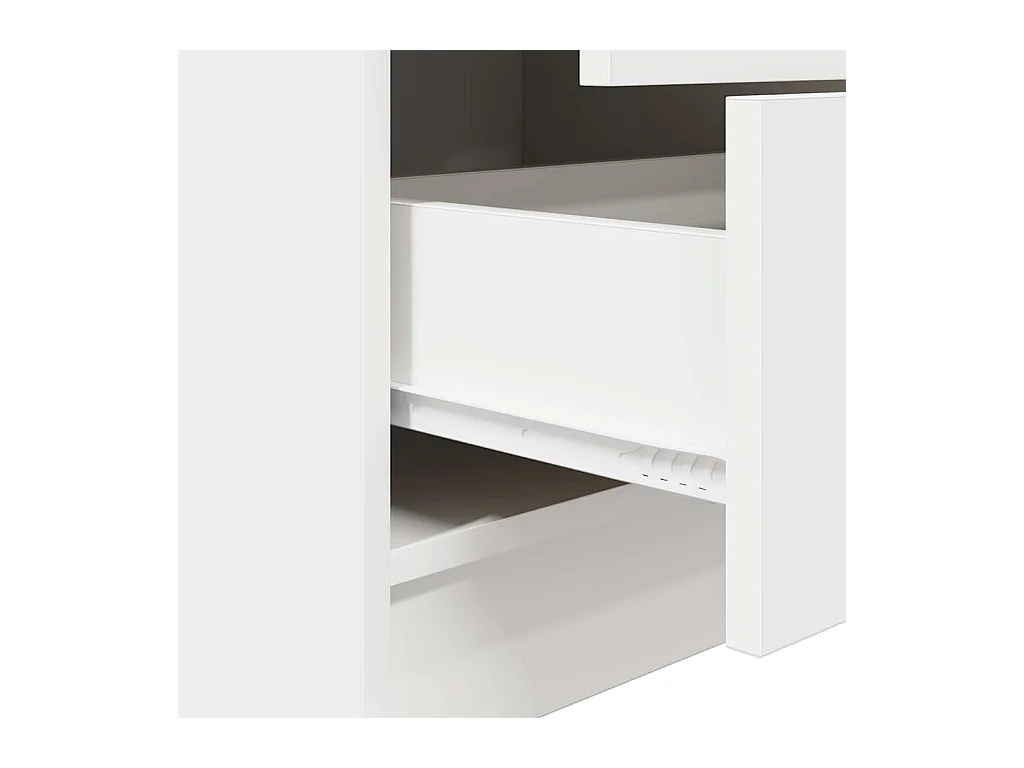 Bureau en bois reconstitué blanc avec rangement