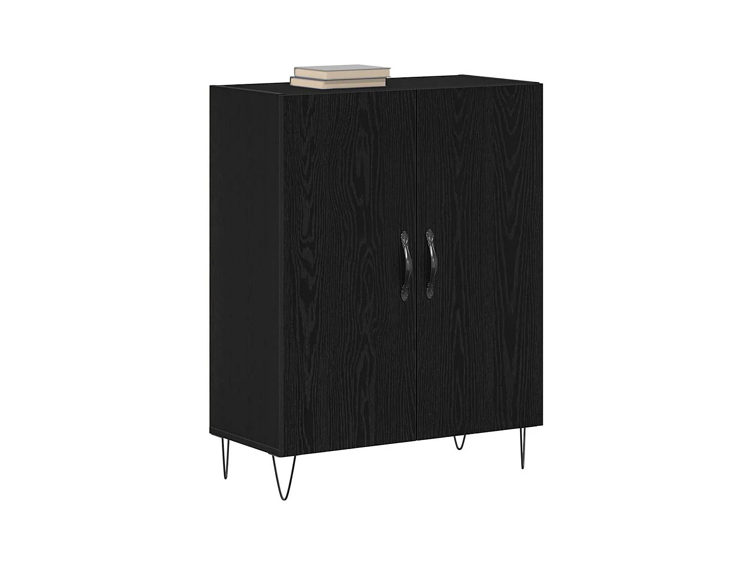 Credenza in rovere nero 69,5x34x90 cm in legno ingegnerizzato