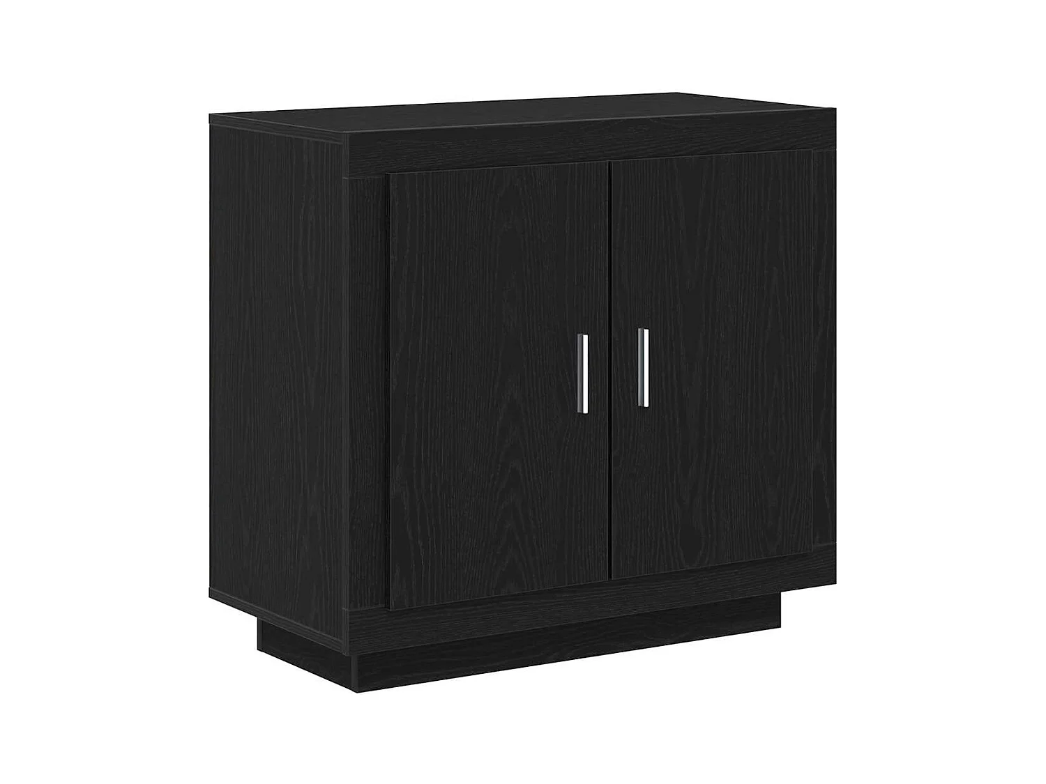Buffet Noir Chêne 80x40x75 cm Bois d'ingénierie