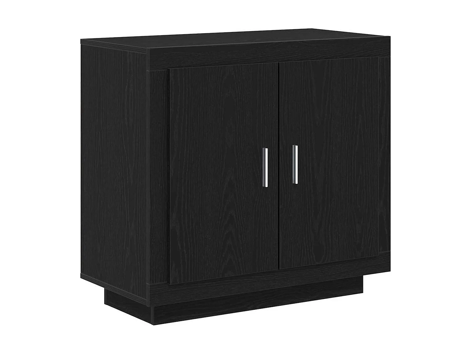 Buffet Noir Chêne 80x40x75 cm Bois d'ingénierie