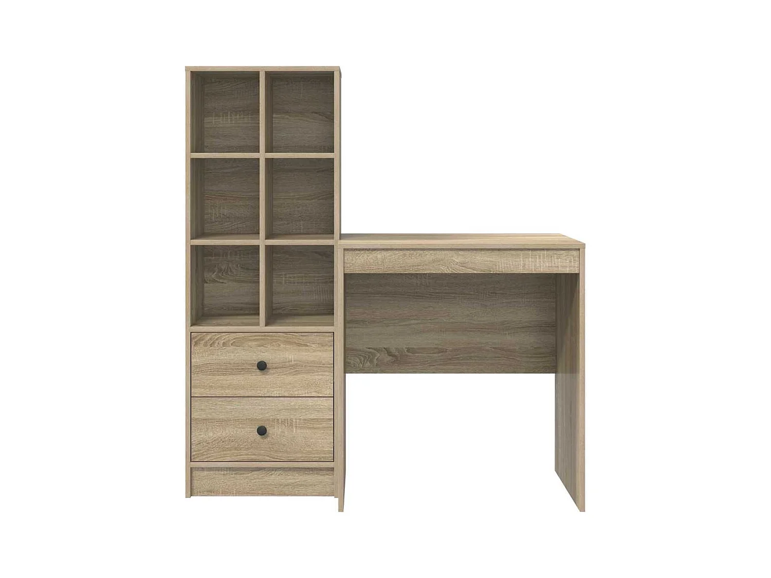 Bureau avec rangement en chêne Sonoma et bois d'ingénierie